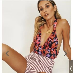 Verge Girl True Beauty Halter Top // Floral